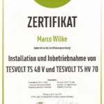 Zertifikat Tesvolt