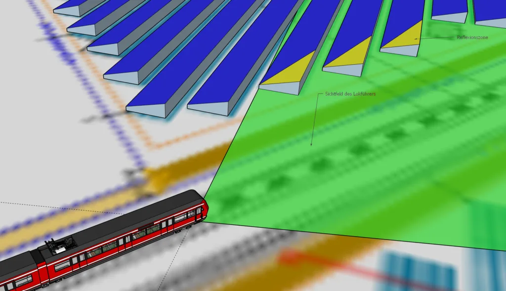 Blendung Bahnverkehr